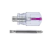 REXANT 124743 Отверткакомби, прозрачная рукоятка,двухсторонний  40 мм (крестовая PH 2, шлицевая SL 6 мм)