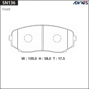 ADVICS SN136 Дисковые тормозные колодки ADVICS