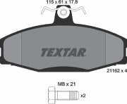 Textar 2166201 Комплект тормозных колодок