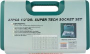 Jonnesway S68H4127S Набор головок торцевых 1/2&quot;&quot;DR Super Tech, 27 предметов