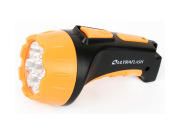 ULTRAFLASH 9216 Фонарь аккумуляторный 220В, черный/желтый, 7 LED, 2 режима, SLA, пластик, коробка Ultraflash LED3807