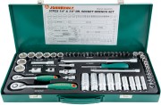 Jonnesway S04H3157S Набор головок торцевых стандартных и глубоких 1/4&quot;&quot; и 3/8&quot;&quot;DR, 4-24 мм, 57 предметов