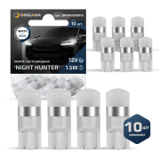 ORIGANA ORNHW5WK10 Лампа светодиодная &quot;NIGHT HUNTER&quot; &quot;БЕЛАЯ&quot; W5W LED T10-5730-2 SMD 12V/1,5W 6500K (Комплект 10шт.)  арт. ORNHW5WK10