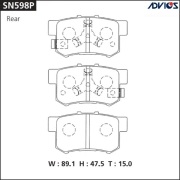 ADVICS SN598P Дисковые тормозные колодки ADVICS