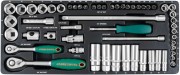 Jonnesway S04H3157S Набор головок торцевых стандартных и глубоких 1/4&quot;&quot; и 3/8&quot;&quot;DR, 4-24 мм, 57 предметов
