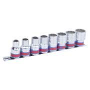 KING TONY 4010SR Набор торцевых головок 1/2&quot;&quot;, двенадцатигранные, 3/8&quot;&quot;-7/8&quot;&quot;, 8 предметов