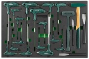 Jonnesway H10121SV Набор ключей торцевых шестигранных и TORX®, молотков и зубил в EVA ложементе 560х400 мм, 21 предмет