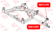 VTR NI0135R Сайлентблок рычага передней подвески, передний, усиленный