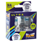 Маяк 82420SL100 Лампа 12V H4 60/55W +100% P43t Ультра Super Light 1 шт. картон new