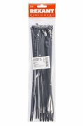 REXANT 07030125 Хомут стяжка нeйлонoвая REXANT 300x4,8 мм, черная,упаковка 25 шт.