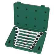 SATA 09024 Ключи (набор)  7пр. Комбинированные с трещот./механизм (Metric) пласт.кор.