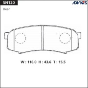 ADVICS SN120 Дисковые тормозные колодки ADVICS