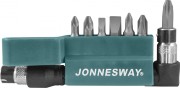 Jonnesway S08H208S Комплект вставок-бит 1/4&quot;&quot;DR, SL4,7, PH1,2,3, PZ1,2, c Г-образным приводом, 8 предметов