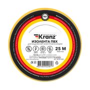 Kranz KR092202 Изолента ПВХ KRANZ 0.13х19 мм, 25 м, желтая (5 шт./уп.)