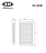 BM-Motorsport FA2249 Фильтр воздушный TOYOTA Camry