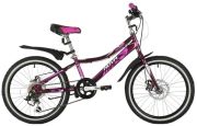 NOVATRACK 20SH6DALICEPR21 Велосипед NOVATRACK 20&quot; ALICE пурпурный,  стальная рама, 6 скор., Shimano TY21/Microshift TS38, диск