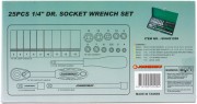 Jonnesway S04H2125S Набор головок торцевых стандартных и глубоких 1/4&quot;&quot;DR, 4-13 мм, 25 предметов