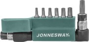 Jonnesway S08H2ST8S Комплект вставок-бит 1/4&quot;&quot;DR T-TORX®, T10H-T40H, c Г-образным приводом, 8 предметов