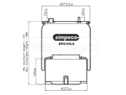 SIMPECO SP21006014 Пневморессора (со стальным стаканом) DAF о.н.388165 (SP2100.6014)