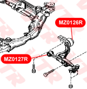 VTR MZ0126R Сайлентблок нижнего рычага передней подвески, задний