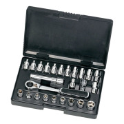 SATA 09131 Головки (набор) 25пр. Накидные с Принадлеж. (Metric &amp; S.A.E.) пласт.кор.