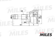 Miles GA20072 Шарнирный комплект, приводной вал