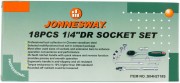 Jonnesway S04H2118S Набор головок торцевых 1/4""DR, 4-13 мм, 18 предметов