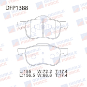 DOUBLE FORCE DFP1388 Колодки тормозные дисковые Double Force