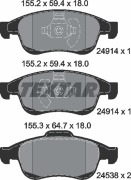 Textar 2491401 Комплект тормозных колодок с противошумной пластиной Q+