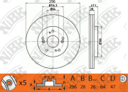 NiBK RN1243 Диск тормозной передний HONDA CR-V III 2.0/2.4L 07-> /Vent D=293mm
