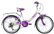NOVATRACK 20AH6VGIRLISHWT9 Велосипед NOVATRACK 20&quot;, GIRLISH line, белый, алюм., 6 скоростей, Shimano