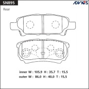 ADVICS SN895 Дисковые тормозные колодки ADVICS