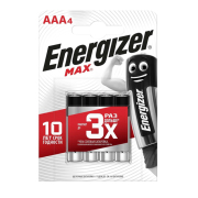 Energizer E300157306 Батарейка алкалиновая MAX AAA 1,5 В упаковка 4 шт.