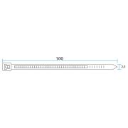 REXANT 070101 Хомут стяжка кабельная нейлоновая REXANT 100 x2,5мм, черная, упаковка 100 шт.
