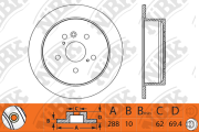 NiBK RN1255 Диск тормозной задний LEXUS RX II 3.0/3.5L all 03-09