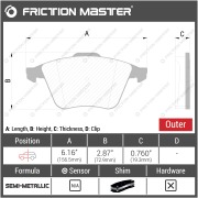 Friction Master MKD915 Колодки тормозные дисковые передние