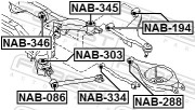 Febest NAB345 Сайлентблок задней балки (гидравлический)