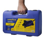 GOODYEAR GY000905 Гидравлический подкатной домкрат Goodyear GY-PD-03K 2,5Т 400 мм кейс с резиновой проставкой порога