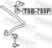 Febest TSB755P Втулка переднего стабилизатора D22