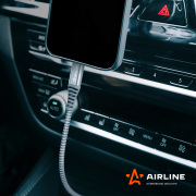 AIRLINE ACHIPD26 Кабель Type-C - Lightning (Iphone/IPad) поддержка PD 1м, черный нейлоновый (ACH-IPD-26)