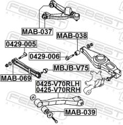 Febest MAB039 Сайлентблок заднего продольного рычага