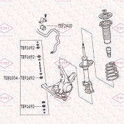 TATSUMI TEB1034 Тяга стабилизатора передняя L/R