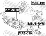 Febest MAB108 Сайлентблок подушки дифференциала