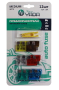 NORD YADA 902258 Предохранитель MEDIUM (стандарт) набор 12шт. с пинцетом (7.5,10,15,20,25,30А по 2шт.)