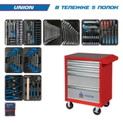 KING TONY 932000AMR Набор инструментов ""UNION"" в красной тележке, 173 предмета