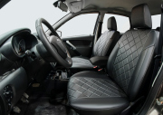 Rival SC60012 Авточехлы Ромб (зад. спинка 40/60) для сидений, эко-кожа, черные