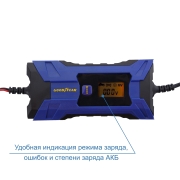 GOODYEAR GY003001 Устройство зарядное CH-4A электронное для свинцово-кислотных аккумуляторов 3-120А заряд 4А 6/12В Россия