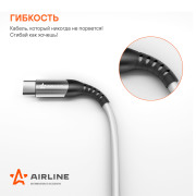 AIRLINE ACHC47 Кабель USB - Type-C 1м, белый Soft-Touch (ACH-C-47)