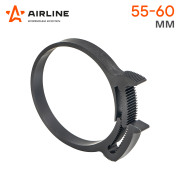 AIRLINE ADHC011 Хомут 55-60/9 мм, силовой зубчатый замок, пластик (ПА66) черный (ADHC011)