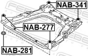 Febest NAB341 Сайлентблок подрамника задний